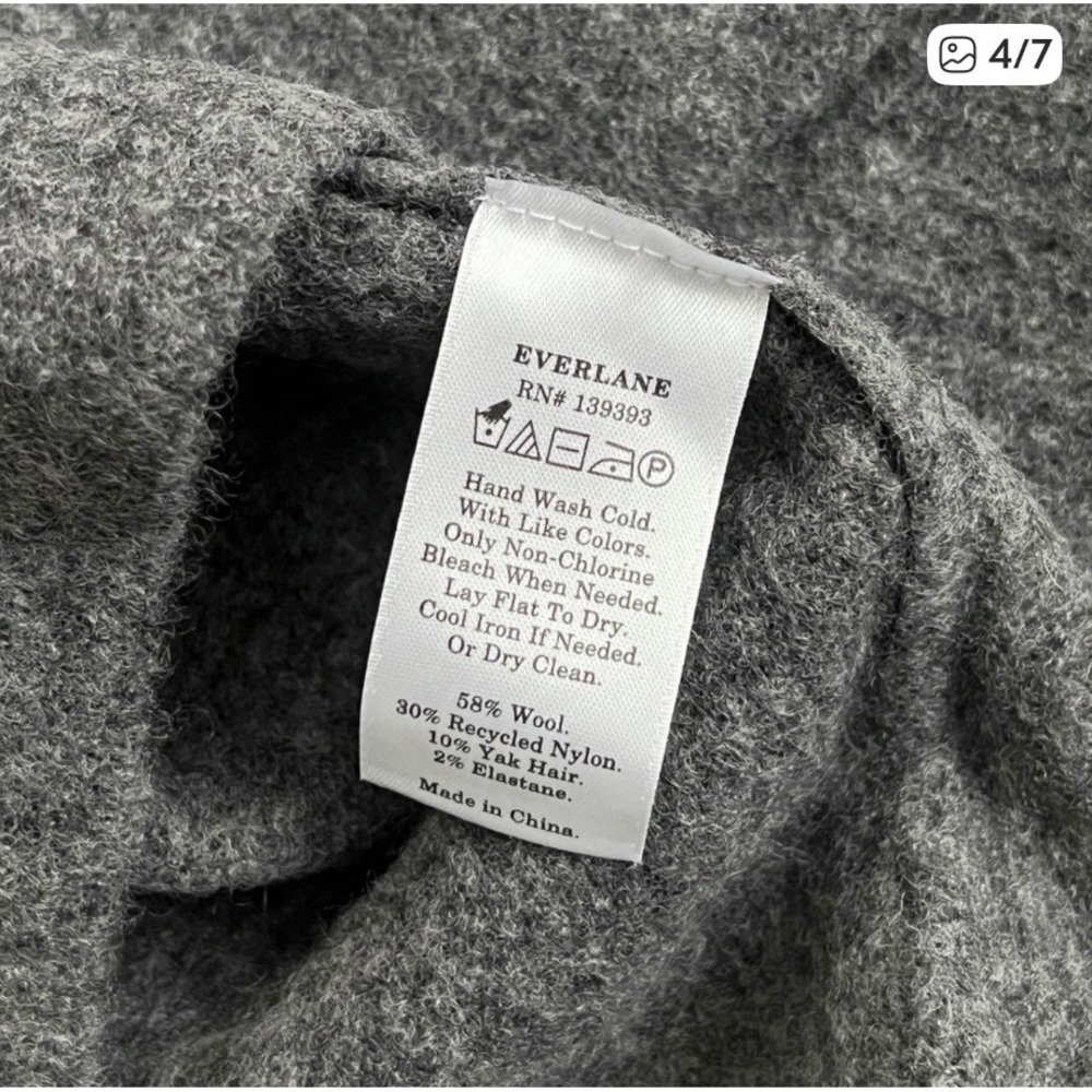Yak Wool Blend Everlane NWT The Cozy Stretch Cropped Tank in Gray Size XS Soft - Picture 4 of 4